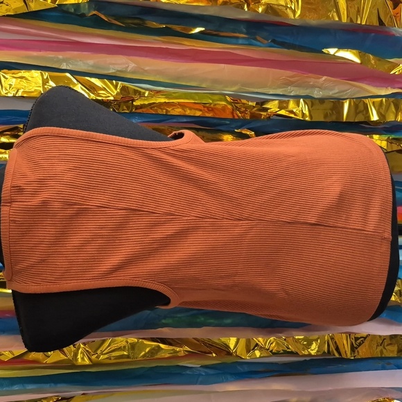 J. Crew Ribbed Rust Tank Top. Size L - Picture 2 of 3